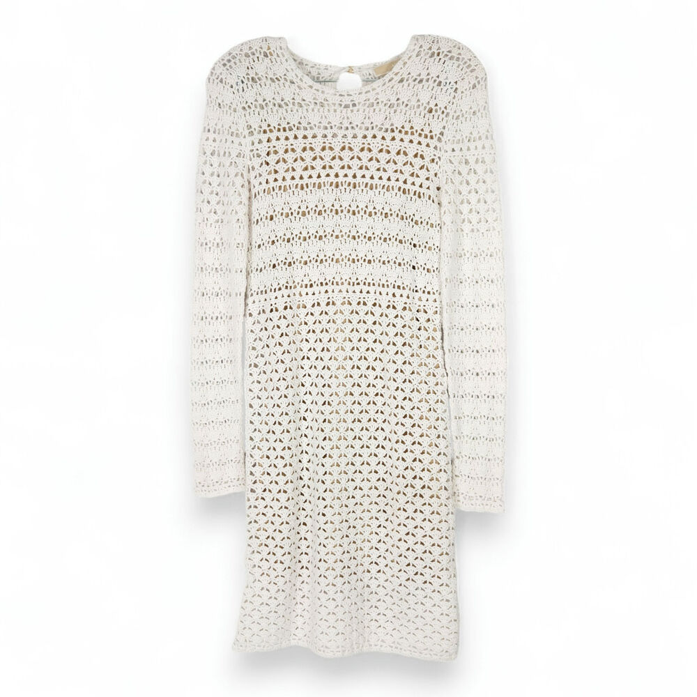 NWOT Michael Kors Crocheted White Bodycon Dress‎ XS Cottagecore Old Money Boho